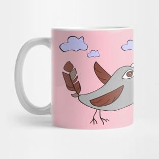 Sparrow Funny Character Crazy Bird Primitive Style Cartoon Mug